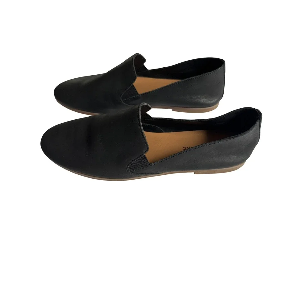 Lucky Brand Loafers Women 10 Black Charsa Leather Flat Slip On Almond Toe Shoes